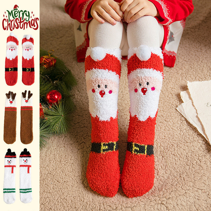 Christmas Fleece Socks – Santa, Elk & Snowman
