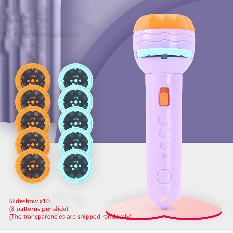 Cartoon Projection Flashlight – 80 Patterns Kids Projector Toy for Bedtime Stories
