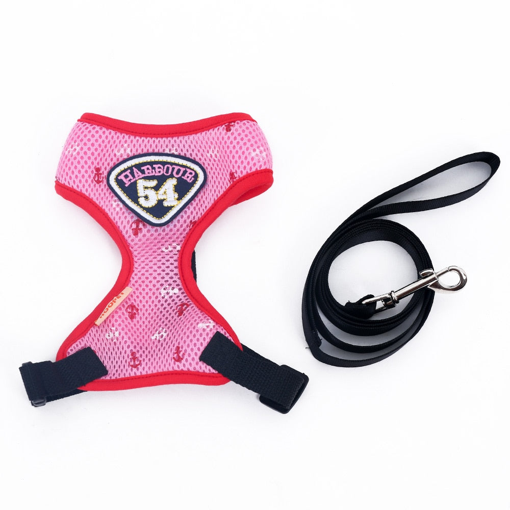 Nylon Dog Harness & Leash Set – Reflective, Adjustable, S & M