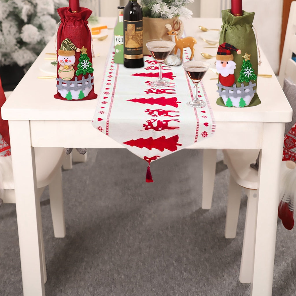 Christmas Elk & Snowman Table Runner