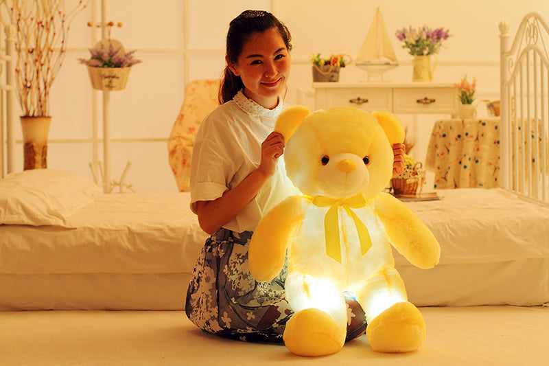 Light Up LED Teddy Bear Stuffed Animal - Colorful Glowing Plush Toy for Kids