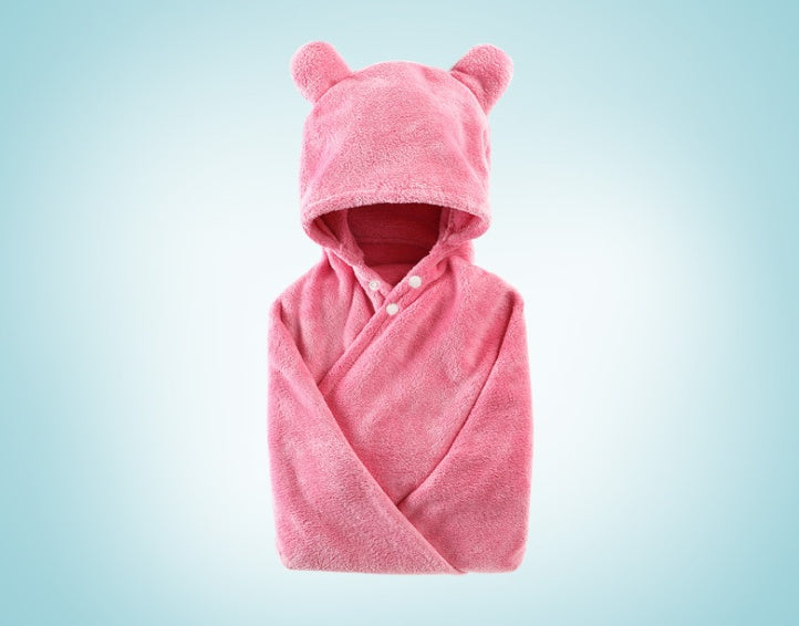 Soft Baby Hooded Bath Towel – Cotton Blend, 5 Colors
