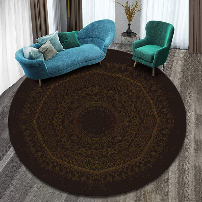 Mandala Pattern Washable Area Rug
