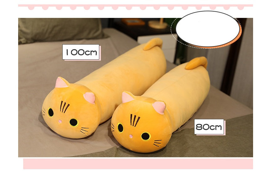 Large Cartoon Cat Plush Toy - Stuffed Animal Long Body Pillow Cushion