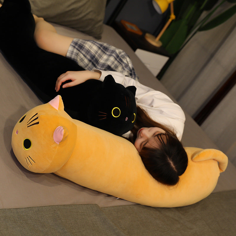 Large Cartoon Cat Plush Toy - Stuffed Animal Long Body Pillow Cushion