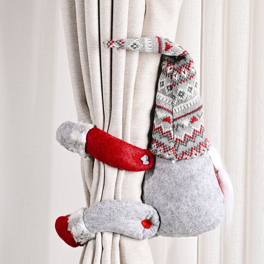 Christmas Santa Gnome Curtain Tiebacks – Holiday Home Decor