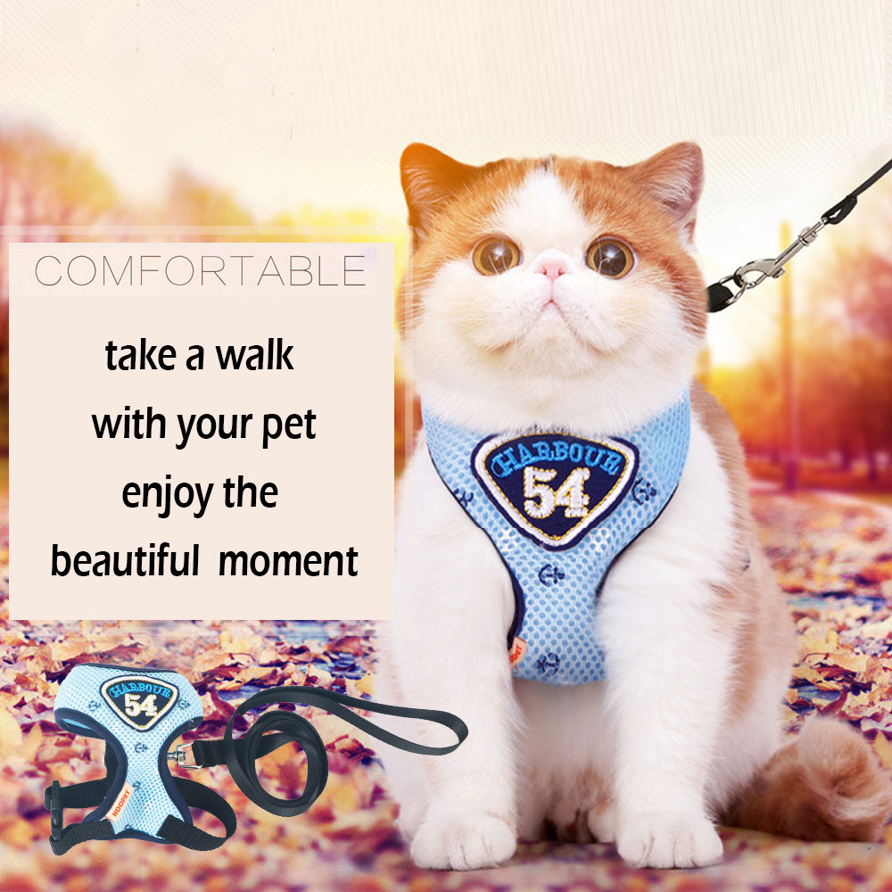 Nylon Dog Harness & Leash Set – Reflective, Adjustable, S & M