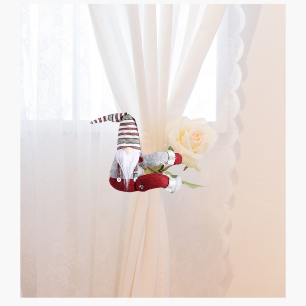 Christmas Santa Gnome Curtain Tiebacks – Holiday Home Decor