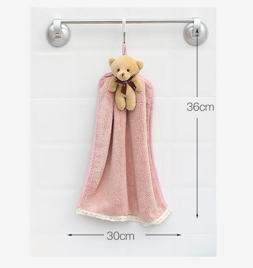Coral Velvet Hanging Dish Towel – Super Absorbent Embroidered Hand Towel