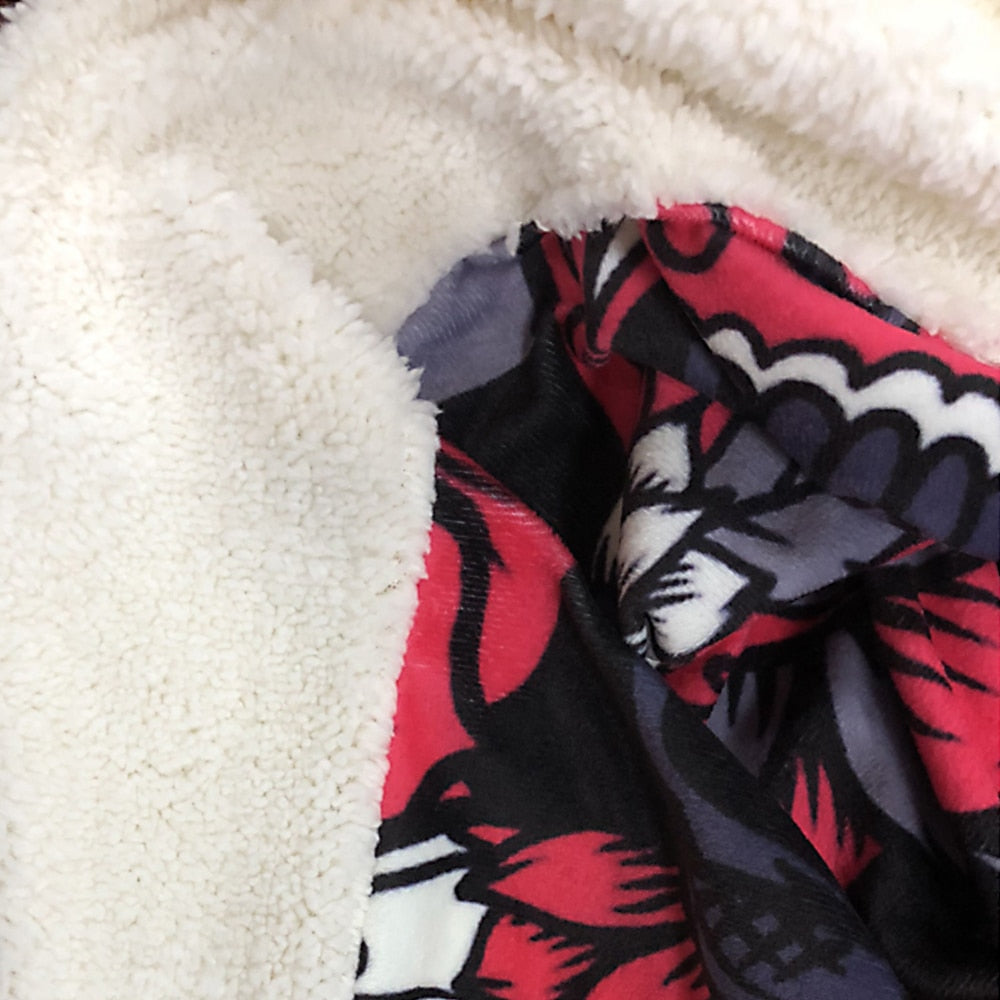 Super Soft Warm Flannel Burrito Blanket – 280GSM Round Travel Throw