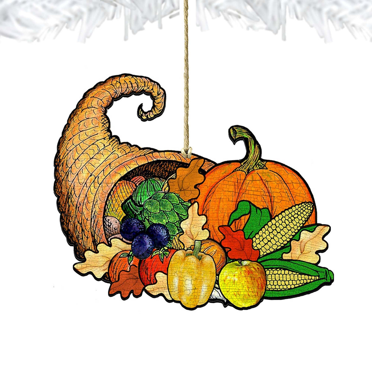 Give A Thanks Wooden Ornaments - Thanksgiving Decor by G. DeBrekht