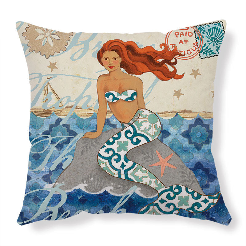 Ocean Animal Throw Pillow Covers – Linen Cushion Cases for Sofa & Home