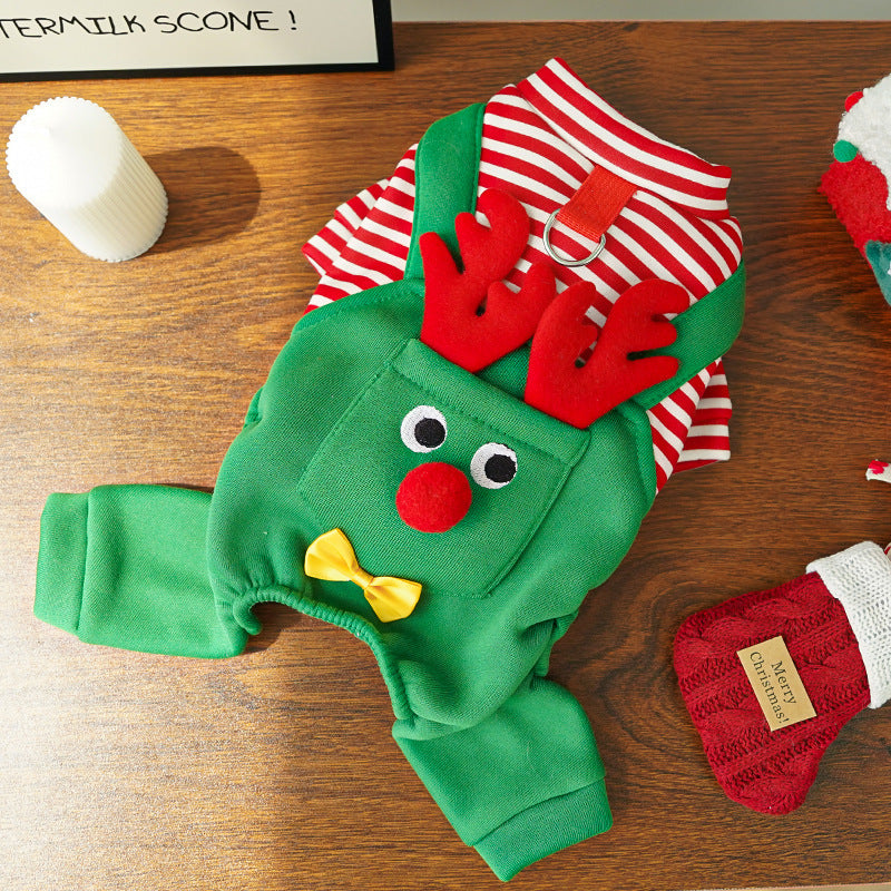 Christmas Elk Pet Outfit – Vest or Four-Leg Style