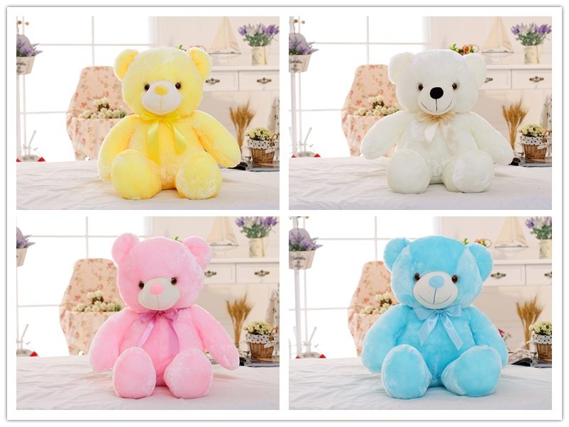 Light Up LED Teddy Bear Stuffed Animal - Colorful Glowing Plush Toy for Kids