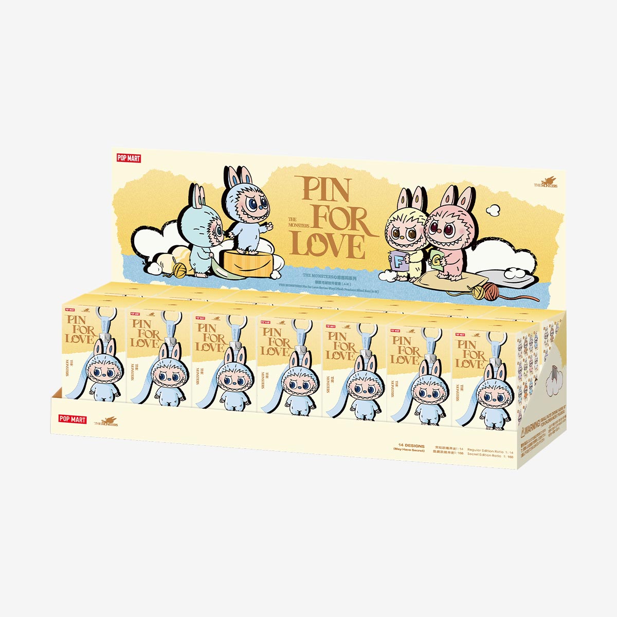 Pop Mart Labubu Pin for Love Series Blind Box (A-M) Yellow – Collectible