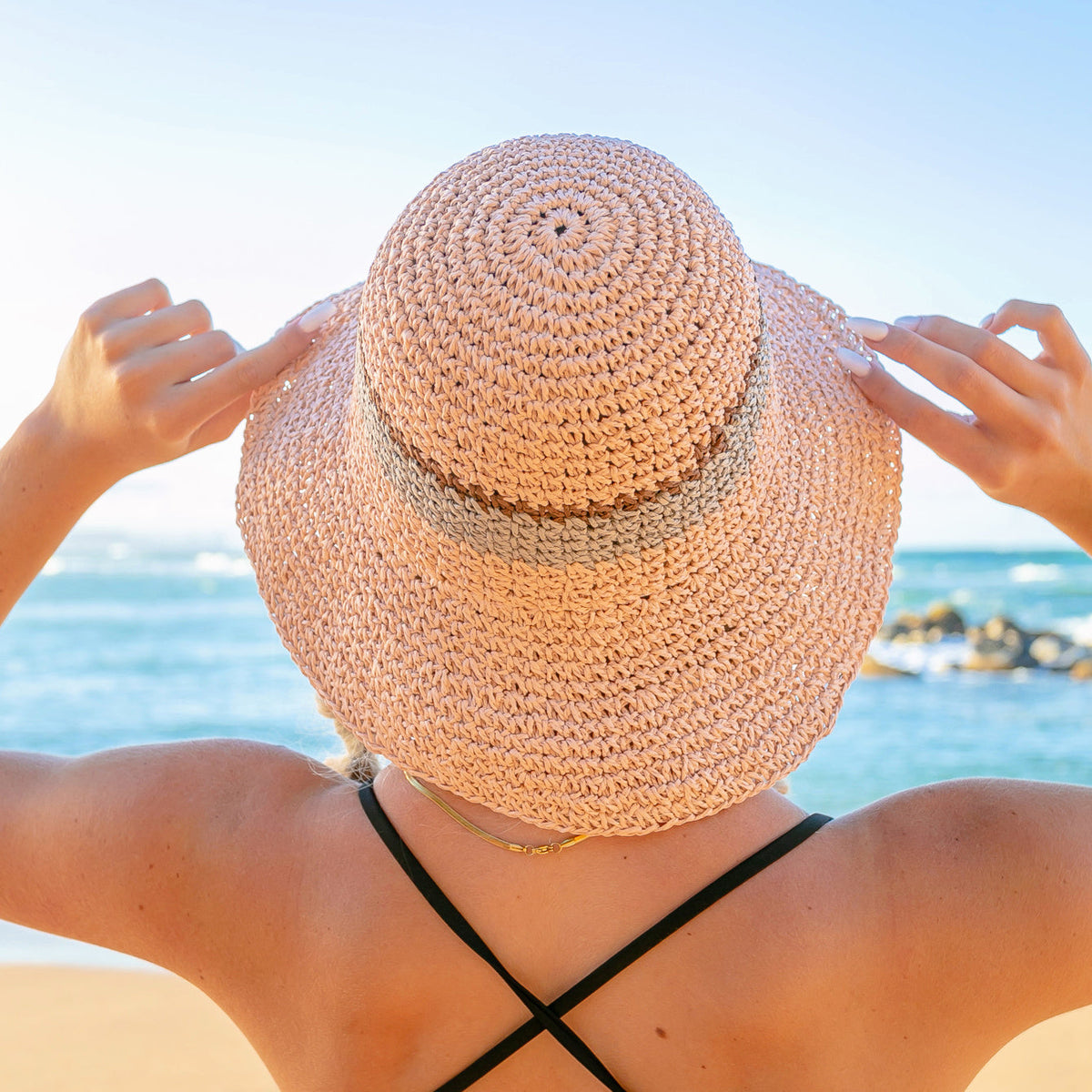 Stripe Accent Straw Hat