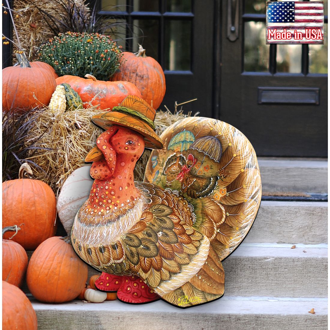 Tom the Turkey Thanksgiving Door Decor by G. DeBrekht