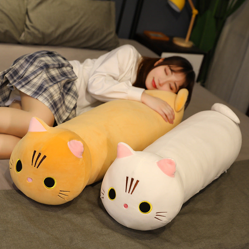 Large Cartoon Cat Plush Toy - Stuffed Animal Long Body Pillow Cushion