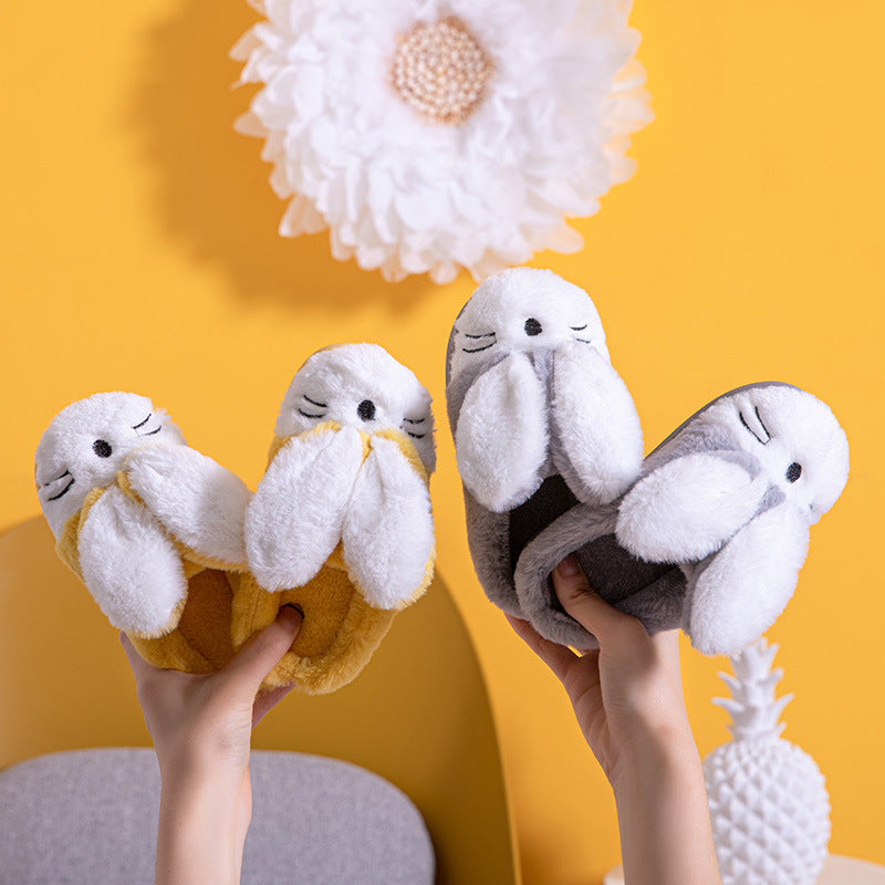 Plush Bunny House Slippers | Sizes 28–35
