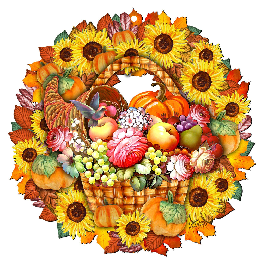 Thanksgiving Holiday Door Wreath - Seasonal Decor by G. DeBrekht