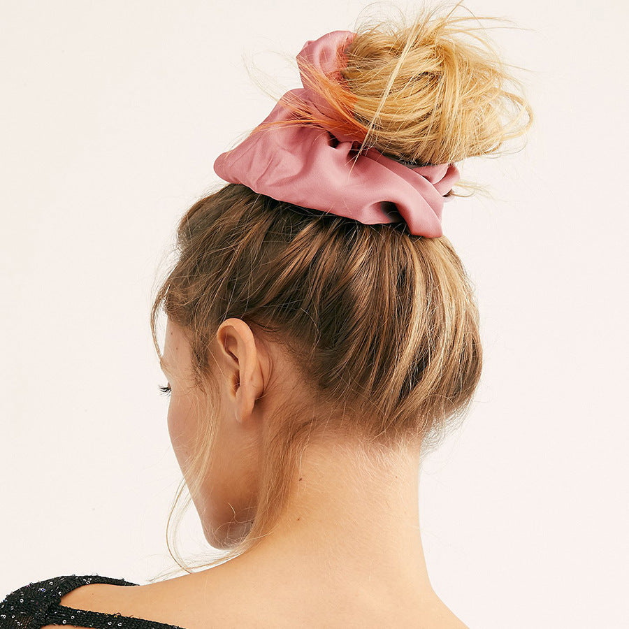 Oversized Satin Scrunchie Hair Tie – 16 Colors, Gentle & Stylish