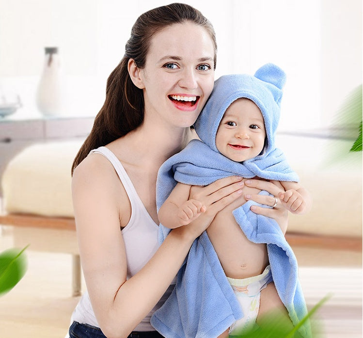 Soft Baby Hooded Bath Towel – Cotton Blend, 5 Colors