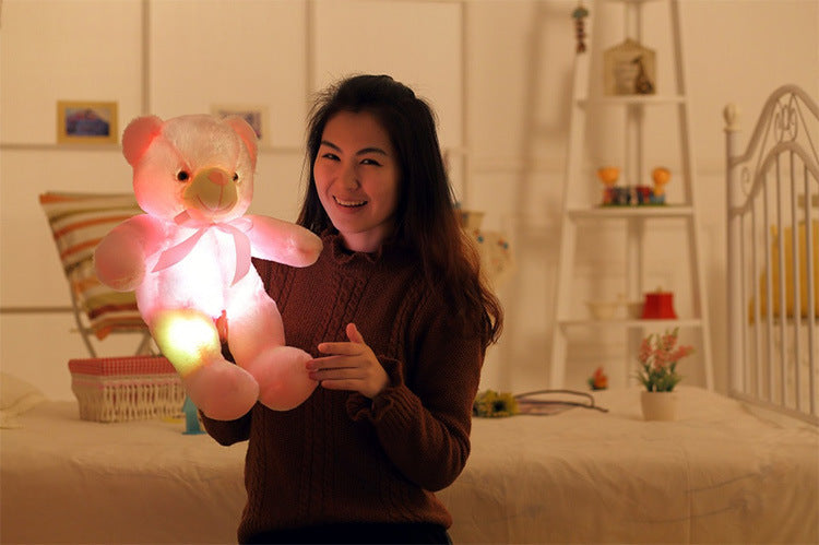 Light Up LED Teddy Bear Stuffed Animal - Colorful Glowing Plush Toy for Kids