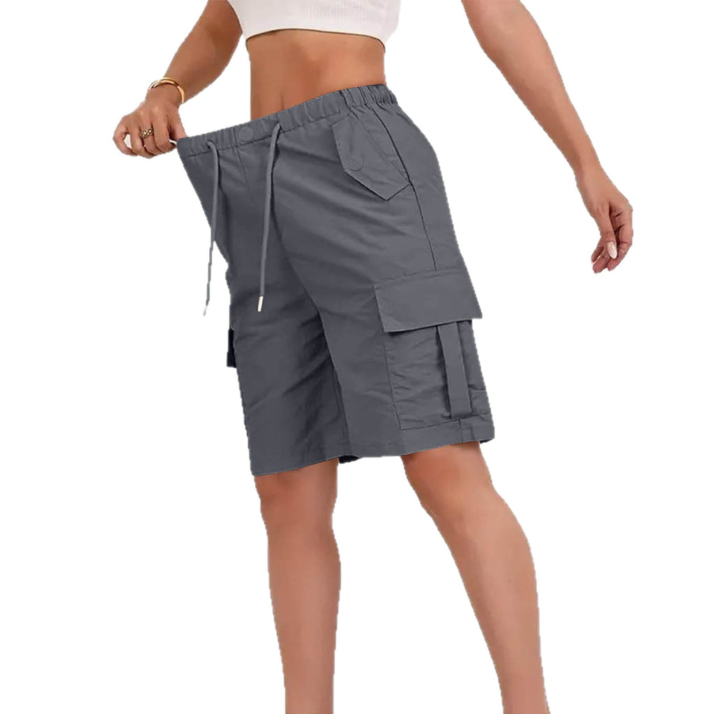 Women's High-Waisted Drawstring Shorts with Pockets