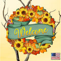 Flower Fall Wreath Wooden Ornaments - Thanksgiving Decor by G. DeBrekht