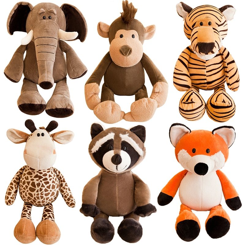 Jungle Animal Plush Toys - Soft Stuffed Safari Animals for Kids