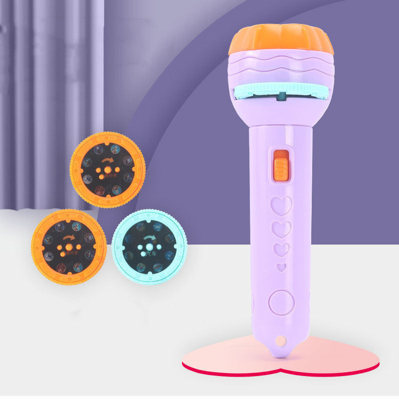 Cartoon Projection Flashlight – 80 Patterns Kids Projector Toy for Bedtime Stories