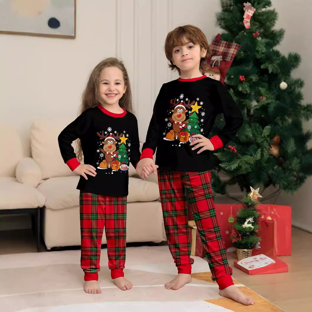 Christmas Deer Plaid Pajama Set – Family Sizes