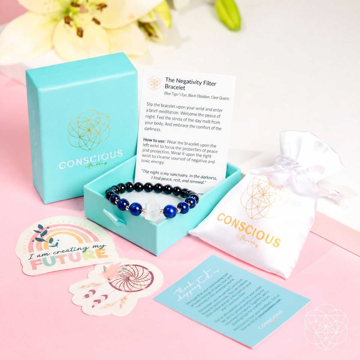 The Negativity Filter Bracelet – Crystal Bracelet to Filter & Block Negative Energy
