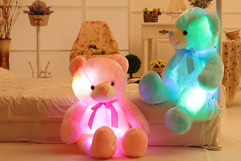 Light Up LED Teddy Bear Stuffed Animal - Colorful Glowing Plush Toy for Kids