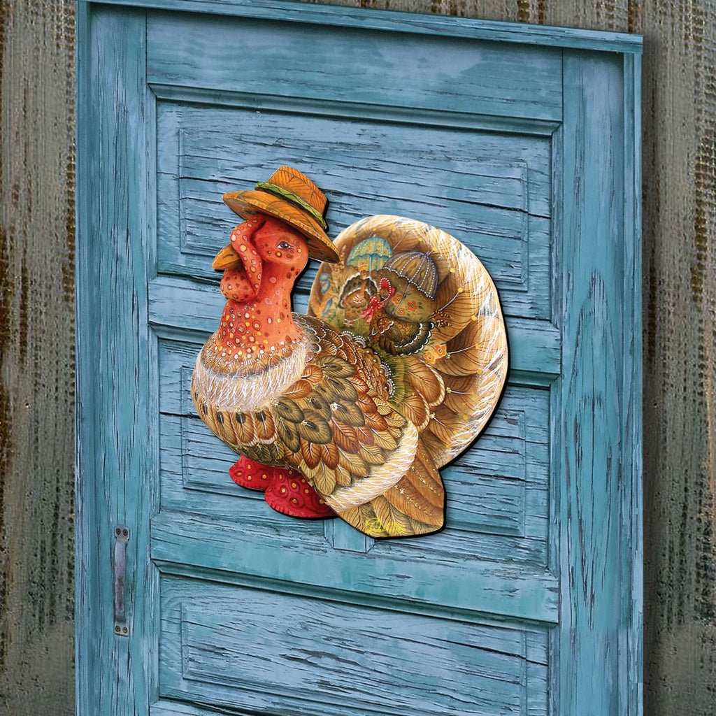 Tom the Turkey Thanksgiving Door Decor by G. DeBrekht
