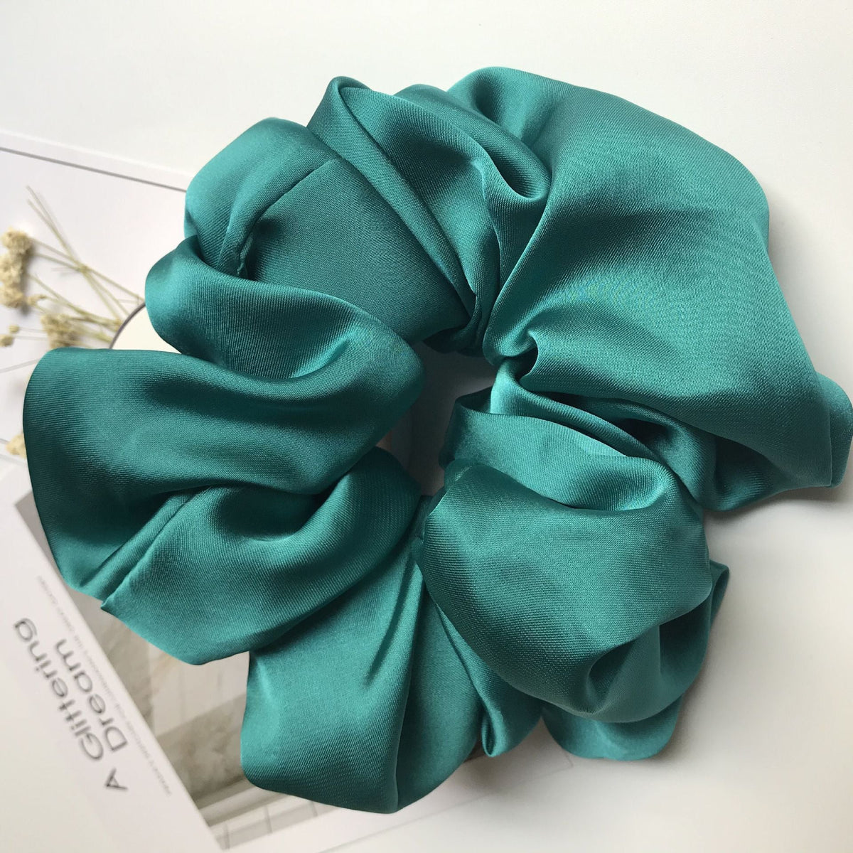 Oversized Satin Scrunchie Hair Tie – 16 Colors, Gentle & Stylish