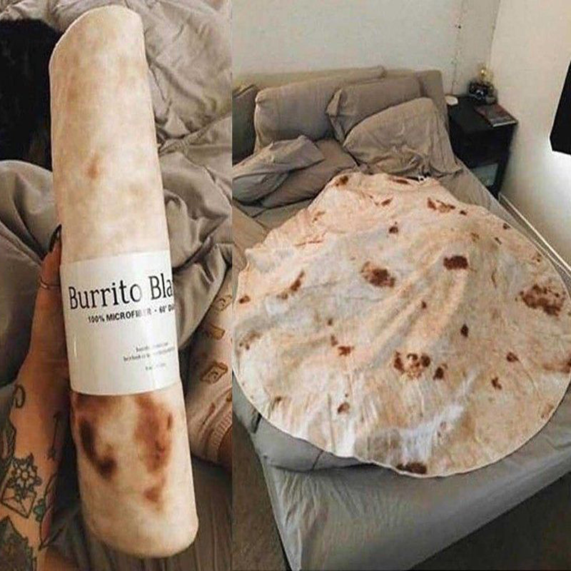 Super Soft Warm Flannel Burrito Blanket – 280GSM Round Travel Throw