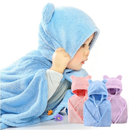 Soft Baby Hooded Bath Towel – Cotton Blend, 5 Colors