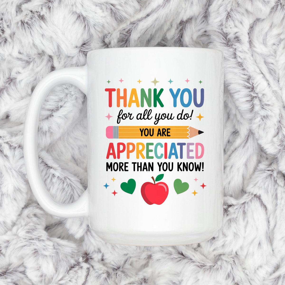 Teacher Appreciation Mug – Colorful Ceramic Coffee Cup | Thank You Gift