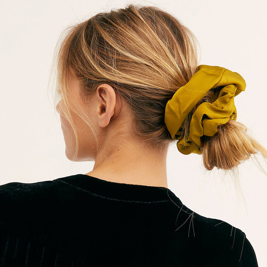 Oversized Satin Scrunchie Hair Tie – 16 Colors, Gentle & Stylish