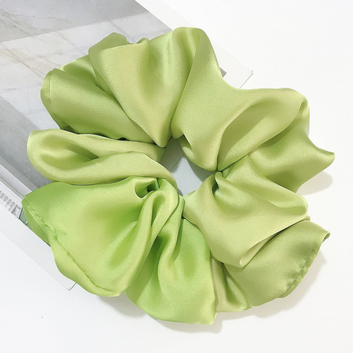 Oversized Satin Scrunchie Hair Tie – 16 Colors, Gentle & Stylish