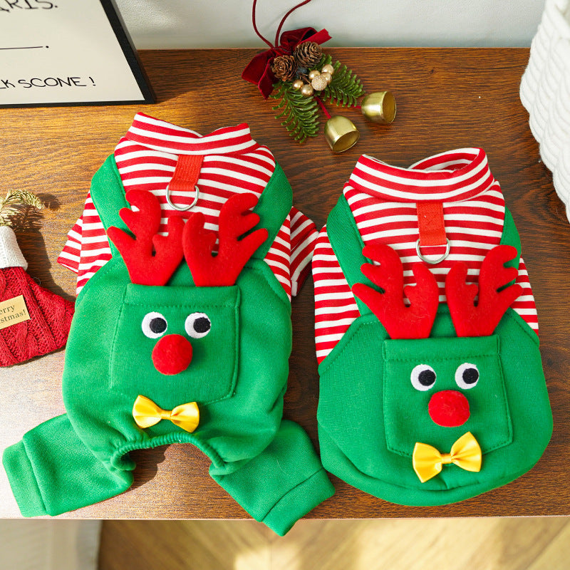 Christmas Elk Pet Outfit – Vest or Four-Leg Style
