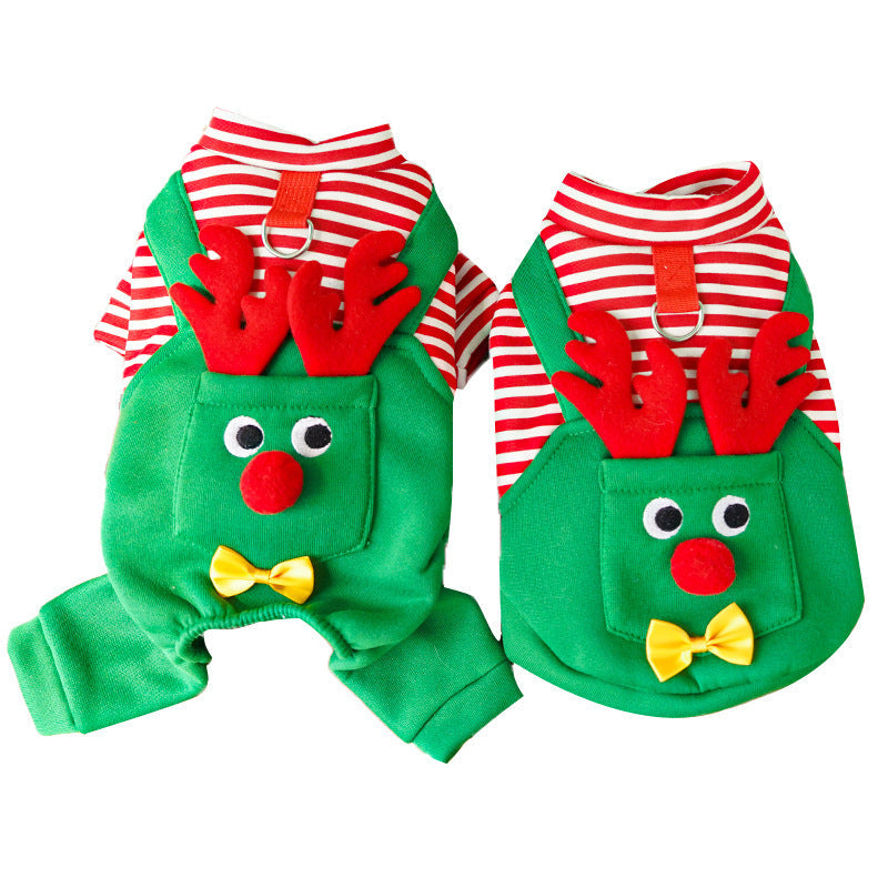 Christmas Elk Pet Outfit – Vest or Four-Leg Style