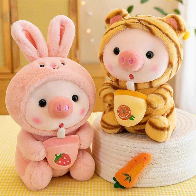 Boba Pig Plushie – Kawaii Stuffed Animal Gift for Girls & Boys
