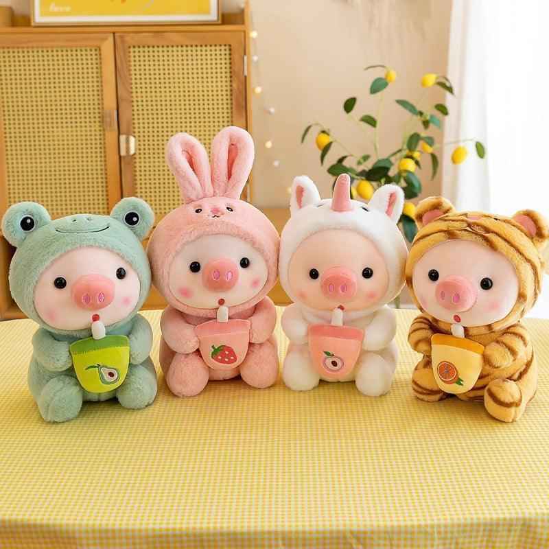 Boba Pig Plushie – Kawaii Stuffed Animal Gift for Girls & Boys