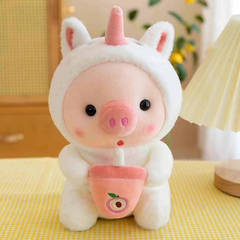 Boba Pig Plushie – Kawaii Stuffed Animal Gift for Girls & Boys