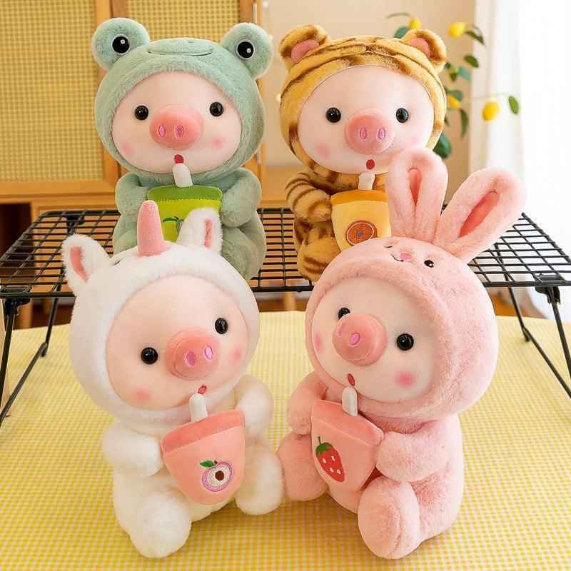 Boba Pig Plushie – Kawaii Stuffed Animal Gift for Girls & Boys