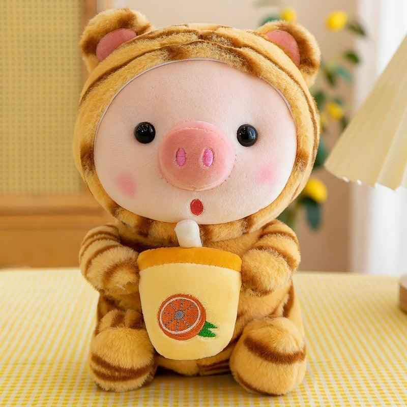 Boba Pig Plushie – Kawaii Stuffed Animal Gift for Girls & Boys
