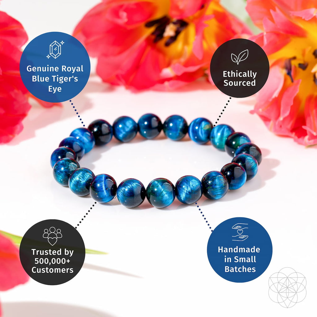 Hawk's Focus – Royal Blue Tiger's Eye Bracelet for Clarity & Mental Strength