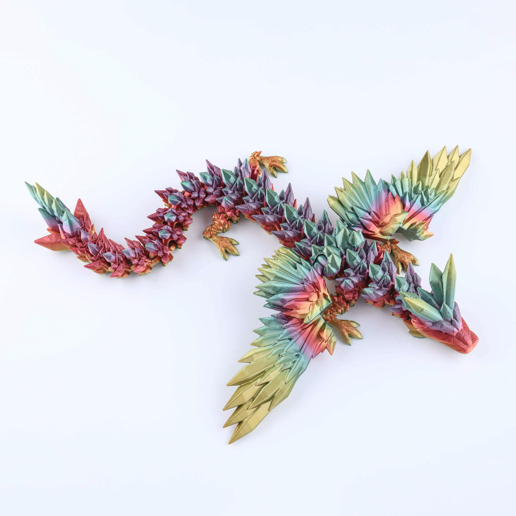3D Printed Crystal Wing Dragon – Articulated Fidget & Desk Toy